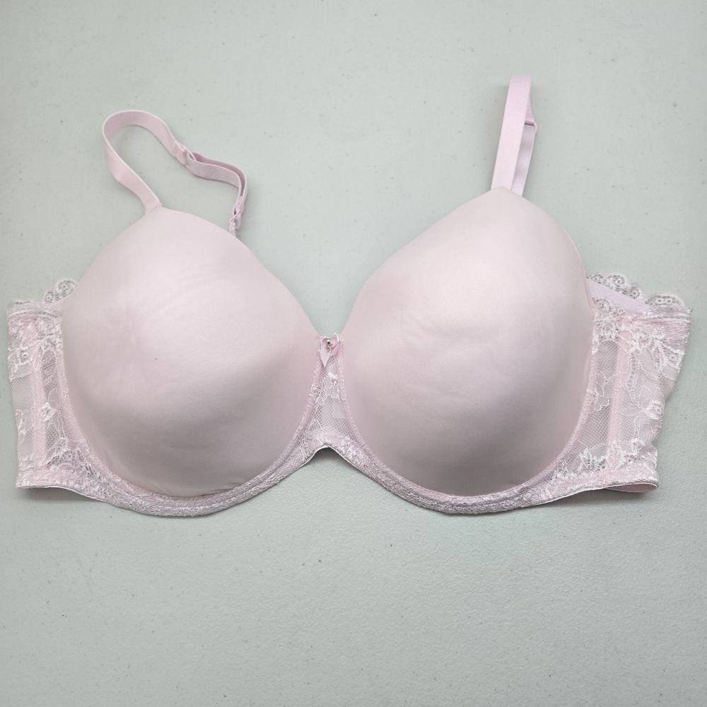Avenue Body Women Bra 46DD Light Pink T Shirt Underwired Lace Strap